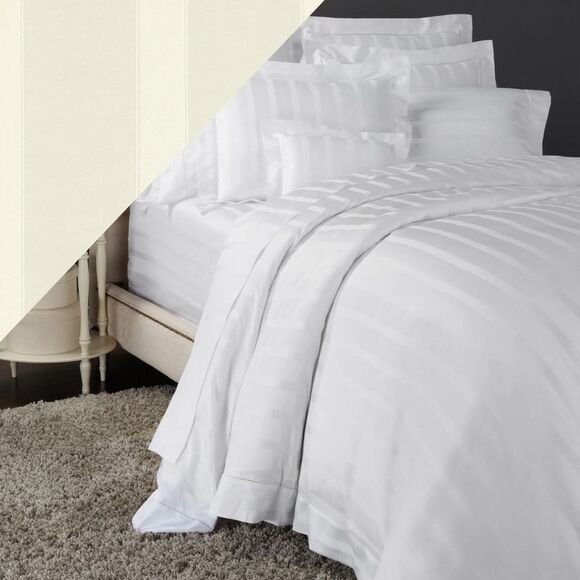 Sferra Giza 45 Stripe 1845 Queen Duvet Cover Ivory - NWT $2250 - Picture 3 of 4